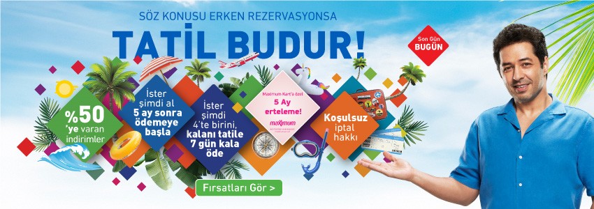 Tatilbudur Erken Rezervasyon İndirim Kampanyası