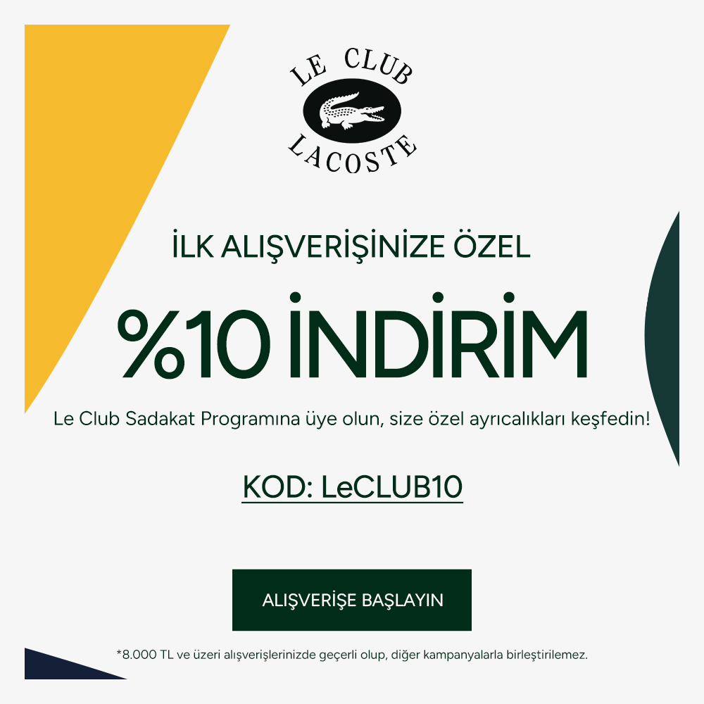 Lacoste İlk Alışverişe Özel Sepette Ekstra %10 İndirim